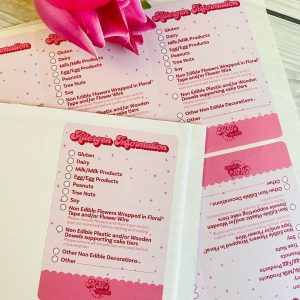 Allergy Baker Sticker Large Rectangular Box Seal Sticker Ingredient Label