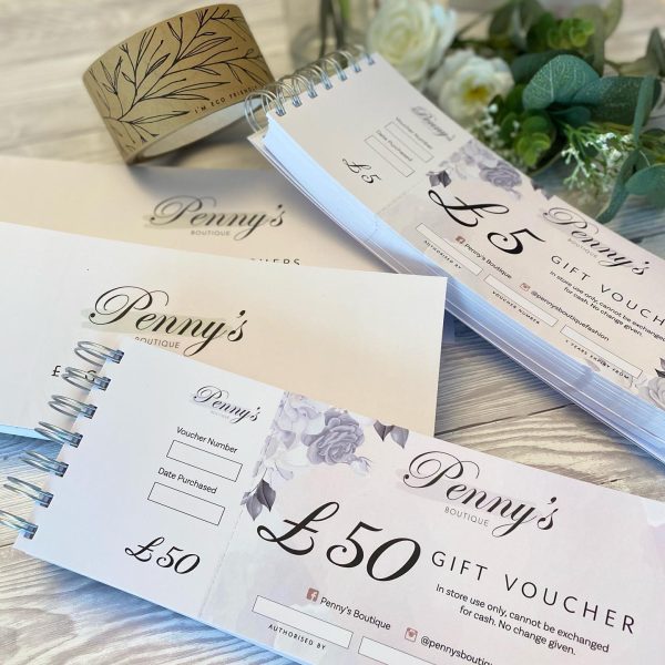Gift Voucher Book for small businesses, bespoke design, custom layout. Beauticians, Photography, Tanning, Retail, Clothes Shop, Seamstress