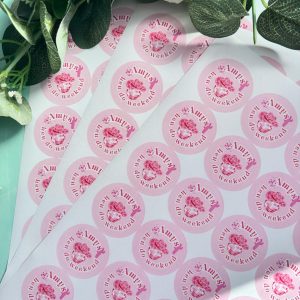 37mm Custom Printed Logo Sticker Sheet Matt Finish