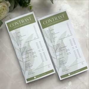 Hair Salon Price LIst DL Size Small Treatment Menu Small Business Beautician Aesthetics