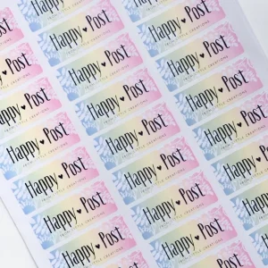 rectangular sticker happy post box label return label address